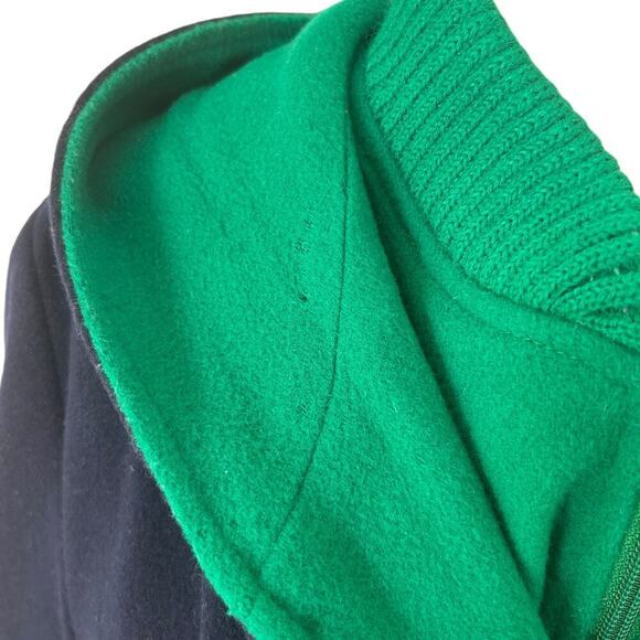 Vintage Authentic MacKintosh Vestcoat Navy Blue Green Button Wool Coat Hooded 14 - Picture 9 of 12